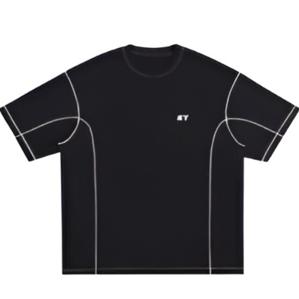 Streetwear Contrast-Stitched Cotton T-Shirt